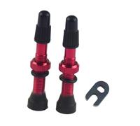 perfk 2 Pezzi di valvola tubeless per Bicicletta, Accessorio Multiuso, in Metallo, Pratico, Leggero, di, Facile da Usare, Sostituzione, Rosso