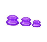 perfk 3x Set di coppette in silicone Coppettazione sottovuoto professionale Massaggio con ventosa per il rilassamento muscolare Braccia Tessuto profondo, Viola