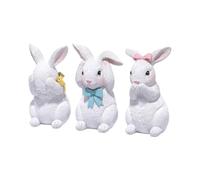 perfk 3X Statuine di Coniglietti di Pasqua, Statue di Conigli, Ornamenti da Tavolo, Decorazioni Pasquali, Sculture di Animali per la Casa, Il Giardino e Le