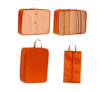 perfk 4 cubi da imballaggio per organizzare i baga da viaggio, leggeri, per valigie, borse e scarpe per viaggi d'affari, campeggio, Orangina