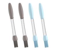 perfk 4 pennelli per imbastire, pennello da forno in silicone morbido, versatile, pennello per barbecue, pennelli per olio per cucinare pancake, barbecue,