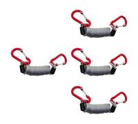 perfk 4X Lanyard da Pesca con moschettoni, guinzaglio di Sicurezza, prolunga, Cordino Retrattile a Spirale, Porta Canna da Pesca