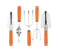 perfk 5 Pezzi di Attrezzi da Giardinaggio in Acciaio Inossidabile, Mini Pale, forchette, Attrezzi da Giardino, rastrello a Mano per piantare, Fattoria,