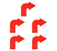 perfk 5 pezzi di frecce per segnare angoli, linee di demarcazione del luogo, facili da usare, adesivi con frecce direzionali per sport, casa, interni ed, Rosso