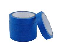 perfk 5 rotoli di nastro adesivo colorato senza residui resistente al calore da 1 pollice x 65,6 piedi per pittori, progetti fai da te codificati a colori, Blu