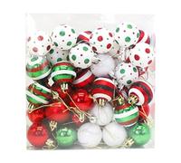 perfk 50 palline di Natale infrangibili da 1,57 pollici, centrotavola, palline decorative assortite per riunioni di famiglia
