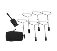 perfk 6 Pezzi di Ancoraggi per Tende da Ghiaccio, Picchetti per Tende Resistenti da 8 Pollici, Accessori per La Pesca Invernale, Ancoraggi per Baracche da G, Nessun convertitore di Bit