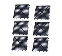 perfk 6 Pezzi di Piastrelle per Pavimenti Ad Incastro Antiscivolo, 12,6x12,6 Pollici, Cuscino Modulare per Drenaggio, Tappetino per Doccia, Piscina E, Nero