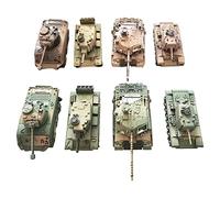 perfk 8 Pezzi Modello Armato in Scala 1:72 Fai-da-Te assemblare carro Armato Giocattolo Modello Armato 1/72 per Bambini Regali per Bambini