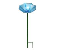 perfk Abbeveratoio per Uccelli, mangiatoia per, palo Ornamentale in Ferro, Resistente alle intemperie, Decorazione da Giardino, picchetto da Terra, Blu
