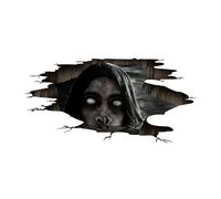 perfk Adesivi murali Spaventosi di Halloween, Carta da Parati, Spaventosi, orribili, realistici, in PVC, con Viso agghiacciante, Decorazione per finestre,