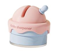 perfk Affilacoltelli Affilacoltelli da cucina Professionale Portatile con Ventosa Manuale Mini Comodo Strumento di Affilatura, Rosa