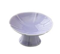 perfk Alzata per dessert in ceramica, portafrutta con piedini, elegante, mini alzata per torta per tavolo da dessert, decorazioni per feste da, Viola