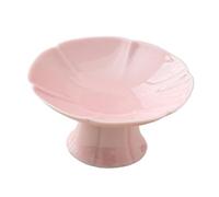 perfk Alzata per dessert in ceramica, portafrutta con piedini, elegante, mini alzata per torta per tavolo da dessert, decorazioni per feste da, Rosa