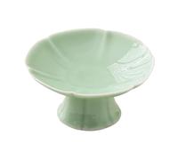 perfk Alzata per dessert in ceramica, portafrutta con piedini, elegante, mini alzata per torta per tavolo da dessert, decorazioni per feste da, Verde Chiaro