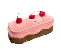 perfk Astuccio in peluche Borsa per cosmetici farcita a forma di torta di ciliegie Chiusura multiuso con cerniera Astuccio morbido per trucco Borsa per