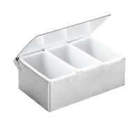 perfk Barattolo per spezie, Contenitore per condimenti Multiuso, Robusto Accessorio per la Cottura, Contenitore in Acciaio Inossidabile per Ristorante, Bar, 3 Griglia