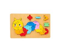 perfk Blocchi di Numeri Giocattoli Puzzle di Legno Evolutivo Prescolare Educativo Animale Puzzle Giocattoli Giocattoli Montessori per la Scuola età, Bruco