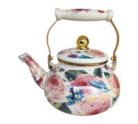 perfk Bollitore per tè e caffè in smalto di capacità con manico, robusto bollitore per acqua, pentola in smalto floreale per ufficio, casa, Style C