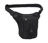 perfk Borsa da gamba a goccia, borsa da coscia, capacità, da cintura, multiuso, da gamba per pesca, campeggio, equitazione, viaggi, Nero