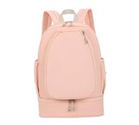 perfk Borsa da tennis con tasca laterale, zaino per laptop, zaino da giorno in tessuto Oxford, grande capacità, borsone da palestra con scomparto per, Rosa
