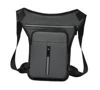 perfk Borsa in vita per uomini in bicicletta per le gambe con cinghia goccia Fanny vita per la pesca, Grigio