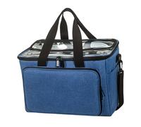 perfk Borsa per lavorare a maglia, versatile contenitore per filati, borsa per filati per progetti non finiti, uncinetti, da maglia per principianti, Blu