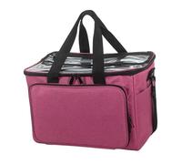 perfk Borsa per lavorare a maglia, versatile contenitore per filati, borsa per filati per progetti non finiti, uncinetti, da maglia per principianti, Rosa Rossa