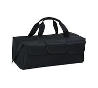 perfk Borsa porta attrezzi da giardinaggio, multiuso, con cerniera, portatile, per la pulizia, organizer per attrezzi meccanici e automobilistici, Nero