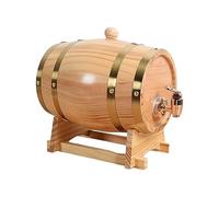 perfk Bottiglie per Vino in Rovere con Supporto, Contenitore per Birra in Legno, Distributore di Vino con Foro per Il Tappo Et Un Rubinetto, Distributore per Whisky, Vino, Birra, 3L