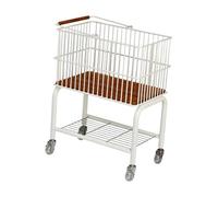 perfk Carrello portabiancheria mobile con cesto estraibile 2 in 1 altezza 70 cm per famiglie carrello multiuso salvaspazio robusto a due strati, Ruote Trasparenti