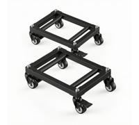 perfk Carrello Veicolo Carrello Mobile Piattaforma Ruote Base Acciaio Funzione Movimento Multi Direzione con Telaio Rettangolare E Barre Rinforzate Adatto per Garage Officina Showroom