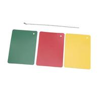 perfk Cartellino di penalità per Arbitro Rosso Verde Giallo in Materiale PP per competizioni, Accessorio Robusto Multifunzionale 9x6,5 cm con Catena in