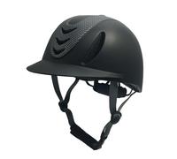 perfk Casco da Equitazione per Bambini Casco da Ciclismo Professionale alla Moda Attrezzatura Portatile per Cavalli Cappello da Cavaliere Cappello da, Fiore di Carbonio Nero