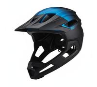 perfk Casco Protettivo per Adulti Casco Downhill Integrale Modulare con Mentoniera Rimovibile Ventilato PC Comodo per Ciclismo Fuoristrada Gite su Sentieri, Nero-blu Sfumato, L