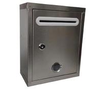 perfk Cassetta postale da parete, cassetta postale, di raccolta multifunzionale per la comunità, in robusto acciaio inossidabile con serratura di, 21 Cm X 11 Cm X 27