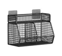 perfk Cestino Portafrutta Da Appendere Alla Parete, Organizer Da Parete, Robusto Supporto in Filo Metallico per Conservare Verdure Frutta Snack, Per Cucina/Dispensa/Bagno, 2 griglie