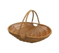 perfk Cestino portaoggetti da Picnic in Materiale PP con Manico Pieghevole Robusto per Alimenti o Piccoli Articoli Telaio in Filo di Ferro, Size M