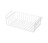 perfk Cestino portaoggetti sospeso sotto Il ripiano Cesto in Filo Metallico Cesto Scorrevole Multiuso sospeso per Armadio Camera da Letto, Bianco 32x22 cm