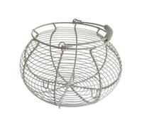 perfk Cesto portauova in filo metallico, cestino per raccogliere le uova, rustico, fattoria, supporto da banco rotondo, contenitore per uova di, Bianco