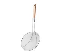 perfk Colino per alimenti, schiumarola, pratico colino a maglie manico lungo, in acciaio inox, per alimenti in olio e frutta, 20 Cm