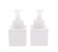perfk Confezione Da 2 250 Ml di Plastica Ricaricabile Dispenser di Sapone Schiumogeno Pompa Bottiglia Contenitore Barattolo per Bagno Hotel, Forma, bianca