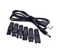 perfk Connettore convertitore di ricarica, adattatore USB, adattatore sostitutivo connettore multiuso per lampade da scrivania, tagliacapelli, 6 pezzi e cavo USB