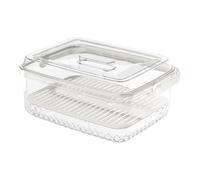 perfk Contenitore per frutta ghiacciata, contenitore trasparente per alimenti, portatile, con maniglia per il trasporto, per snack da festa, campeggio, 28.5 Cm X 21 Cm X 13