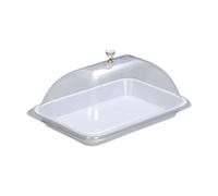 perfk Copertura per alzata per torta, copertura per esposizione di alimenti, coperchio multiuso per piatti da portata, trasparente per torte, dessert, Bianco