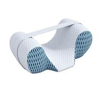 perfk Cuscino per dormire sulla schiena, mantiene la testa dritta, ergonomico, antirughe, traspirante, pratico, versatile, antirughe, Blu