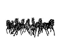 perfk Decorazione da parete in metallo a forma di cavallo, sette cavalli in corsa, per casa, bar, collezione, hotel, cucina, arte, artigianato, decorazione