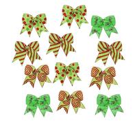 perfk Decorazione natalizia con fiocco, decorazioni natalizie, robuste ghirlande, fiocchi e nastri per artigianato fai da te, decorazioni per albero di, 12 Pz