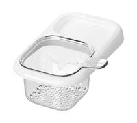 perfk di scarico per lavello con ventosa, supporto per lavello, organizer angolare per la raccolta dei rifiuti, per avanzi di frutta e di, Bianco