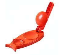 perfk Dumpling Maker Pressa Ravioli Stampo Tortelli Chiusura Combinata 2 in 1 in Plastica PP Alimentare con Manico Ergonomico E Profilo Pesce Adatto Studenti Hobby Cucina, Rosso